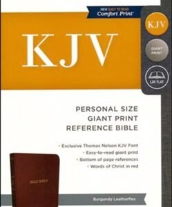 KJV Personal Size Reference Bible Giant Print, Leather-Look, Burgundy