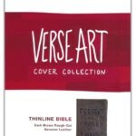 NKJV Thinline Large Print Bible, Verse Art Cover Collection - Dark Brown Genuine Leather