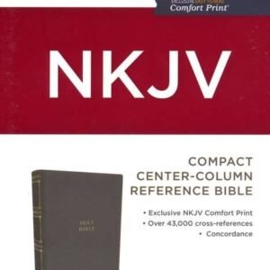 NKJV Compact Center-Column Reference Bible, Gray LeatherSoft Edition