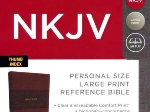 NKJV Personal Size Large Print Reference Bible with Thumb Index, Brown LeatherSoft