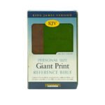 KJV Personal Size Giant Print Reference Bible with Flexisoft cover in brown and green, featuring red letter text