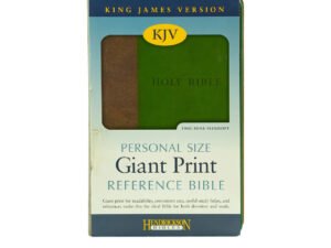 KJV Personal Size Giant Print Reference Bible with Flexisoft cover in brown and green, featuring red letter text