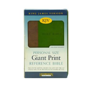 KJV Personal Size Giant Print Reference Bible with Flexisoft cover in brown and green, featuring red letter text