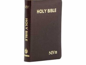 NIV Compact Holy Bible with gold edge and burgundy cover in a compact size.