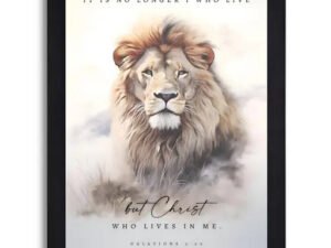 Galatians 2:20 Bible Verse Wall Art - Christian Framed Poster Featuring Jesus Christ