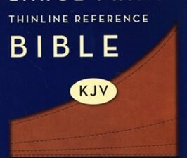 KJV Large Print Thinline Reference Bible in Black/Brown Imitation Leather