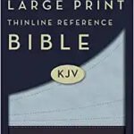 KJV Thinline Reference Bible with imitation leather cover in blue and burgundy colors