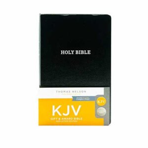 King James Version KJV Holy Bible in black leather-look gift and award edition.