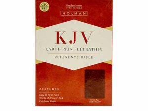 KJV Large Print Ultrathin Reference Bible, British Tan LeatherTouch, Black Letter Edition