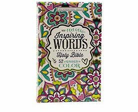 NIV Inspiring Words Holy Bible, Hardcover: 52 Verses to Color