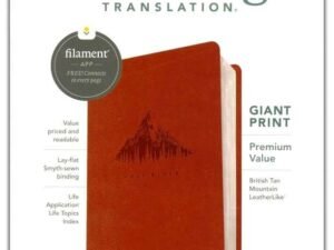 NLT Premium Value Giant Print Bible, British Tan LeatherSoft Cover, ISBN 9781496488263