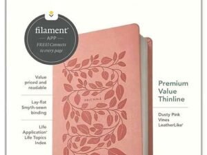 NLT Premium Value Thinline Bible: Dusty Pink Vines Leather-Like Cover (ISBN: 978196484789)