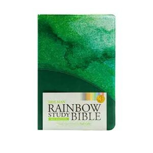 NIV Holman Rainbow Study Bible Green LeatherTouch