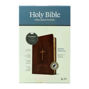 KJV Thinline Reference Bible in brown filament edition with classic scripture notes and references