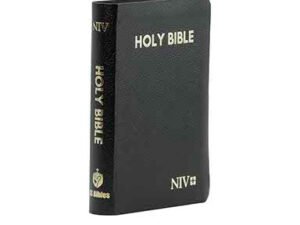 NIV Compact Pearl Vinyl Black Bible, a high-quality, portable Bible featuring the New International Version translation in a 