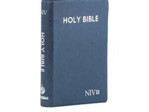 Blue NIV Compact Pearl Vinyl Bible, a portable and stylish Bible for daily reading and study.