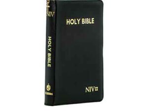NIV Medium Zip Cross Black Bible, a high-quality religious publication with a classic design