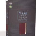 Thinline NASB Bible in burgundy bonded leather with red letter text and 1995 comfort print.