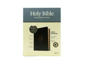 KJV Holy Bible with wide margin and filament indexed for in-depth study.
