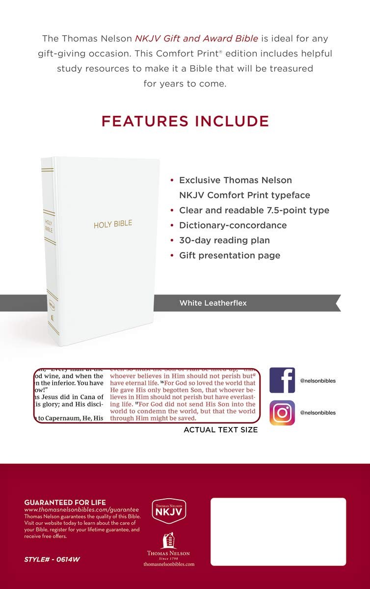 NKJV Gift and Award Bible, imitation leather with red letter Comfort Print