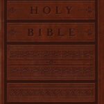 Large Print Personal Size Bible in Brown TruTone Engraved Mantel Design