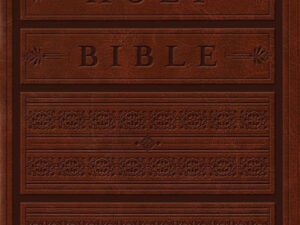 Large Print Personal Size Bible in Brown TruTone Engraved Mantel Design