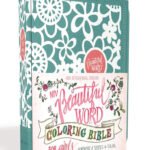 Girls' teal imitation leather NIV Beautiful Word Coloring Bible cover.