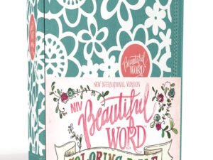Girls' teal imitation leather NIV Beautiful Word Coloring Bible cover.