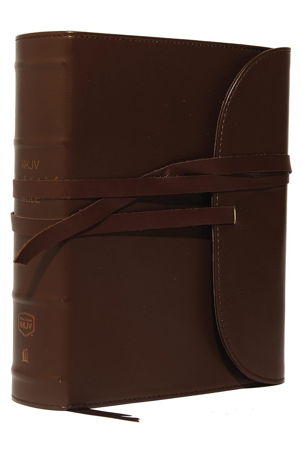 NKJV, Journal the Word Bible, Bonded Leather, Brown, Red Letter, Comfort Print: Reflect, Journal, or Create Art Next to Your Favorite Verses Bonded Leather – Import