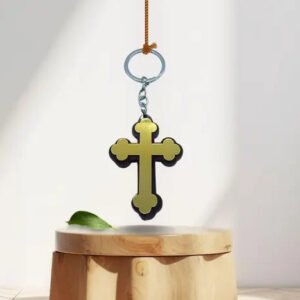 Handcrafted Stainless Steel Christian Cross Keychain