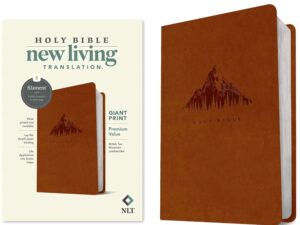 NLT Premium Value Giant Print Bible, British Tan LeatherSoft Cover, ISBN 9781496488263
