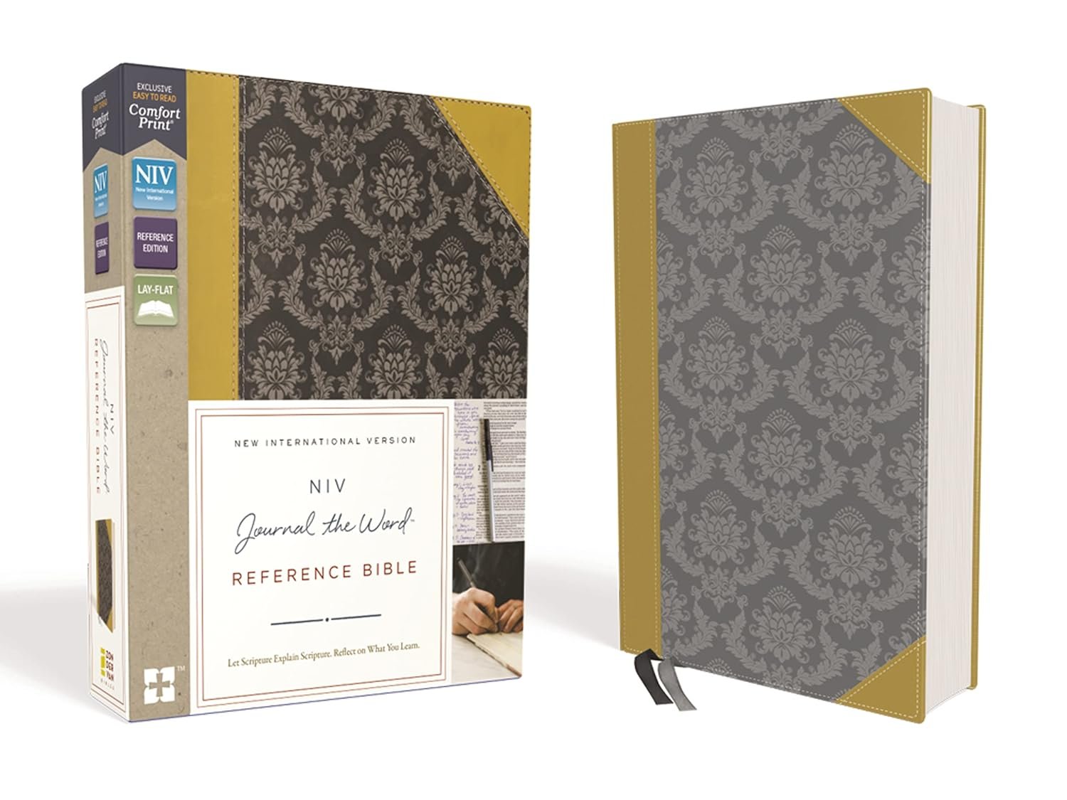 Holy Bible: New International Version, Journal The Word Bible, Imitation Leather, Red Letter Edition, Comfort Print; Reflect, Take Notes,