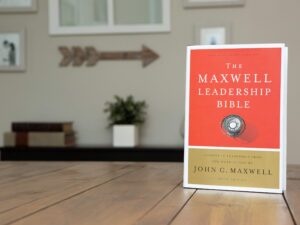 Compact NKJV Maxwell Leadership Bible in hardcover format, ideal for leadership and personal growth.