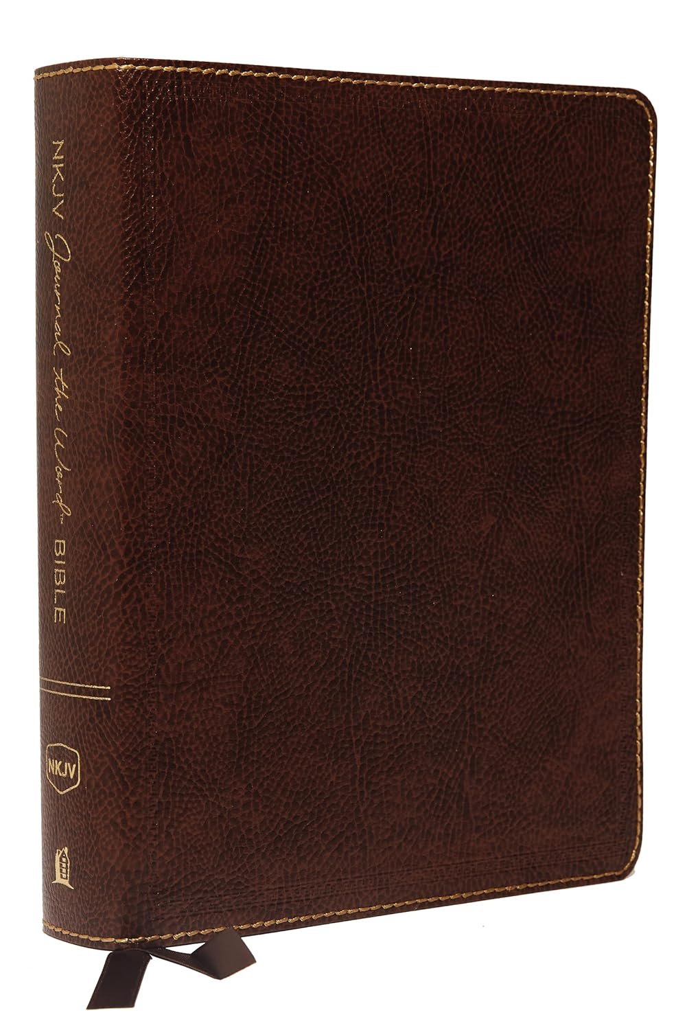 NKJV, Journal the Word Bible, Bonded Leather, Brown, Red Letter, Comfort Print: Reflect, Journal, or Create Art Next to Your Favorite Verses Bonded Leather – Import