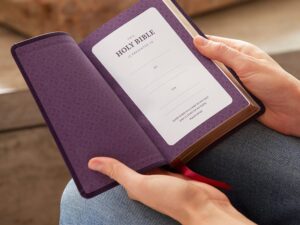 New King James Version compact Bible with 43,000 cross references and red letter edition.