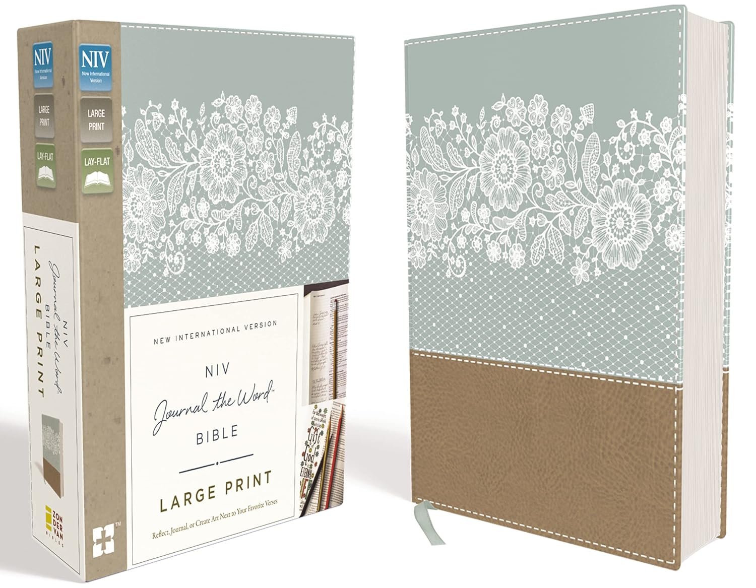 Holy Bible: New International Version, Journal The Word Bible, Imitation Leather, Red Letter Edition, Comfort Print; Reflect, Take Notes,