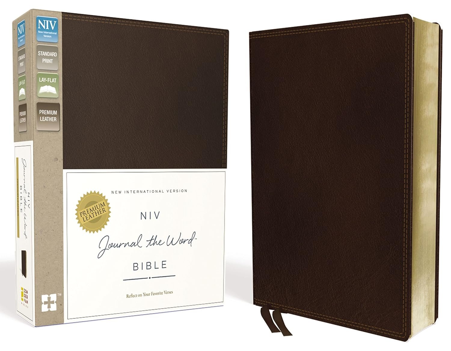 Holy Bible: New International Version, Journal The Word Bible, Imitation Leather, Red Letter Edition, Comfort Print; Reflect, Take Notes,