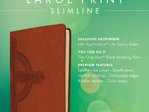 Large Print Cross Leather Bound NLT Bible in slimline design