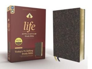 NIV Life Application Study Bible Third Edition Bonded Leather Navy Floral Red Letter