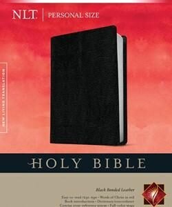 Holy Bible NLT, Personal Size Large Print edition (Red Letter, Bonded Leather, Black)