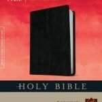 Personal Size NLT Holy Bible in Bonded Leather, Red Letter, Black Cover.
