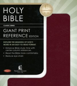 NKJV Gaint Print Center coloum Ref Bible Leather flex