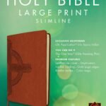 Premium Value Slimline Bible Large Print NLT, Cross (Leather Like, Sienna)