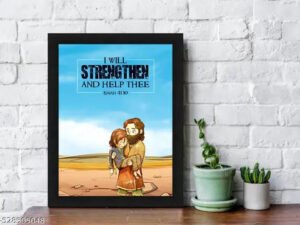 Isaiah 41:10 Bible Verse Wall Art, Inspirational Christian Home Decor, Framed Black Print