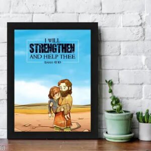 Isaiah 41:10 Bible Verse Wall Art, Inspirational Christian Home Decor, Framed Black Print