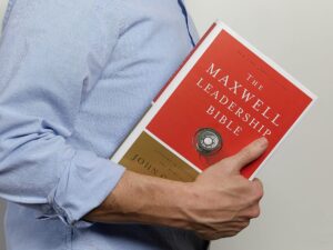 Compact hardcover NKJV Maxwell Leadership Bible, a valuable tool for leaders and those pursuing spiritual growth.