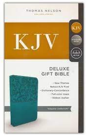 Deluxe Gift Bible in imitation leather turquoise leathersoft cover, KJV edition