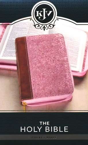 KJV Pocket Bible, Brown and Pink LeatherSoft Cover with Zipper Closure (ISBN: 9781642728644)