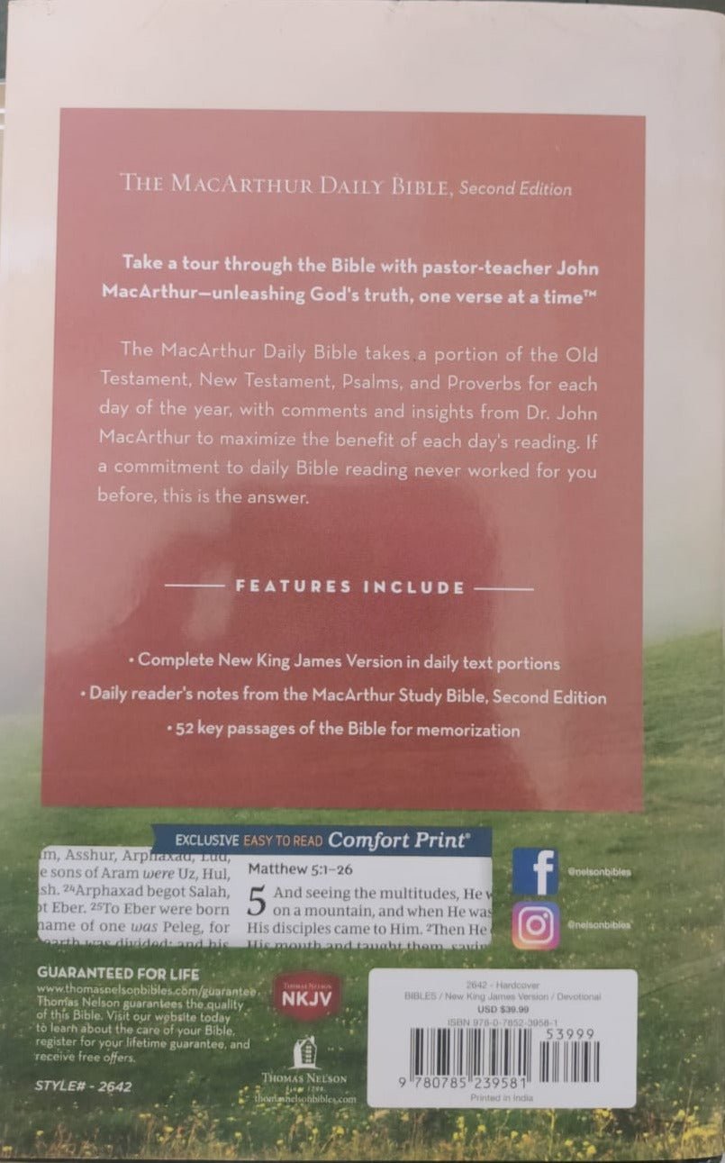 NKJV MACARTHUR DAILY BIBLE: A Journey Through God's Word in One Year Hardcover – Import,