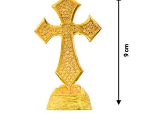 Gold-Plated Christian Cross Dashboard Ornament for Car and Home Decor